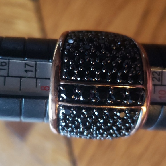 Bronze Milor Italy Black Pave Set Wide Band Ring - Size 9 - Picture 8 of 9